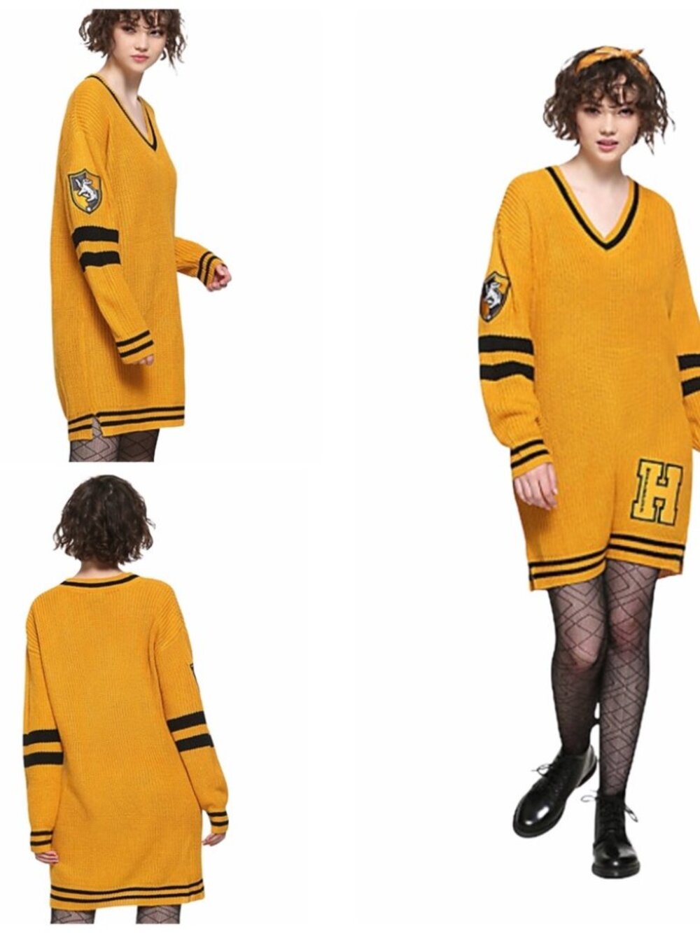 Hot Topic HARRY POTTER HUFFLEPUFF SWEATER DRESS Small